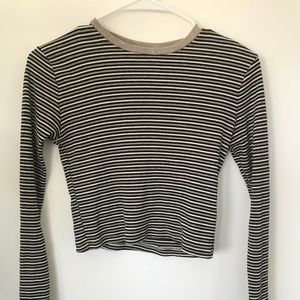 Brandy Melville Striped Long Sleeve Crop